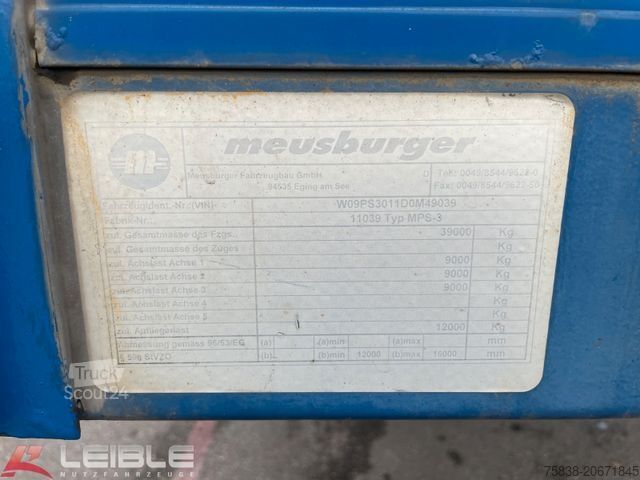 Oplegger MEUSBURGER MPS-3*Plateau*ausziehbar 4m*§70*3. Achse gelenkt