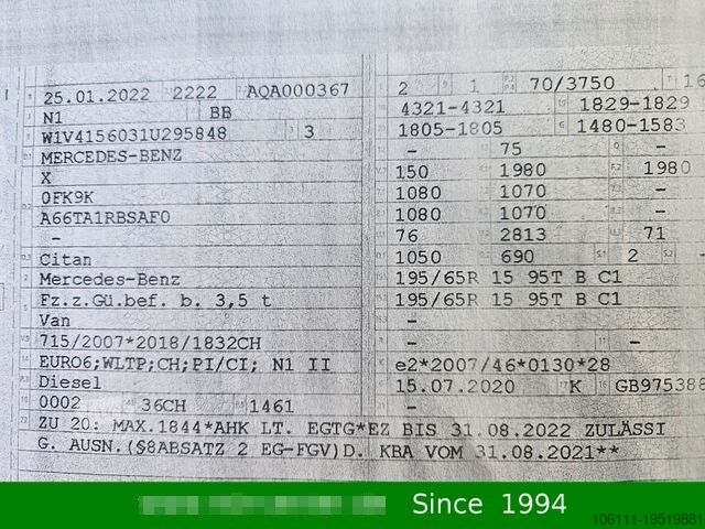 Minibus MERCEDES-BENZ Citan Kasten 109/111 CDI lang Klima/Navigation