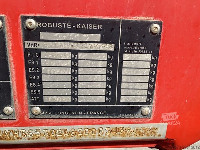 Kippauflieger ROBUSTE KAISER S3302A Steel Trailer