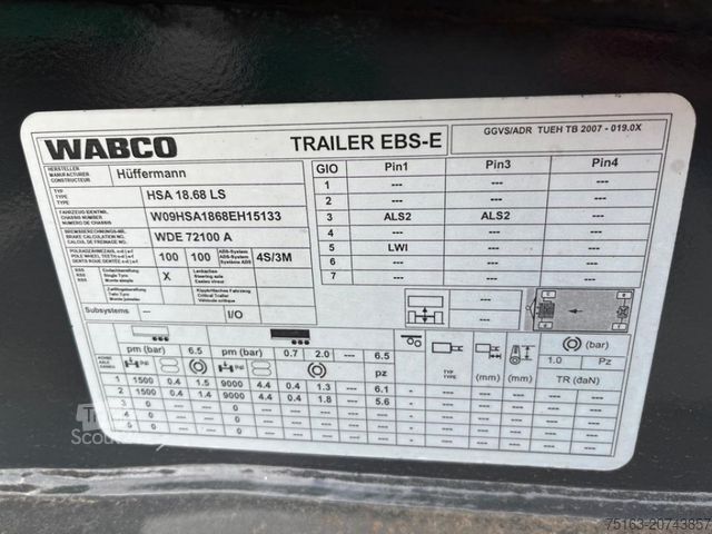 Kroghejsevogn HÜFFERMANN 2-achs Abrollanhänger HSA 18.70 Containeranhänge