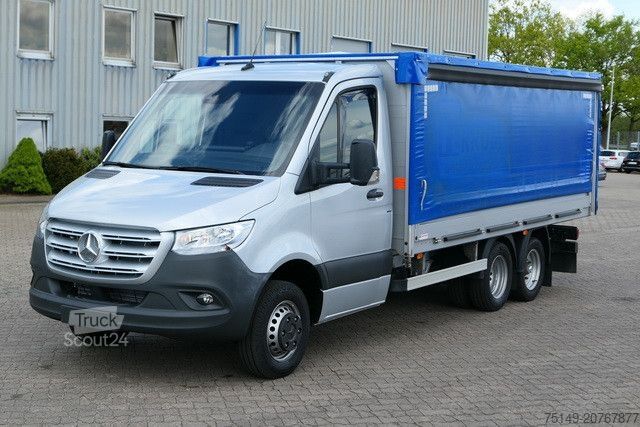 Furgão cortina de lona MERCEDES-BENZ 519 CDI Sprinter 6x2, 3-Achser, Schiebeplane