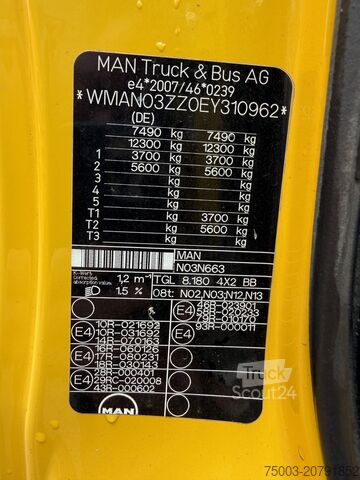 Fourgon pick-up MAN TGL 8.180 BB