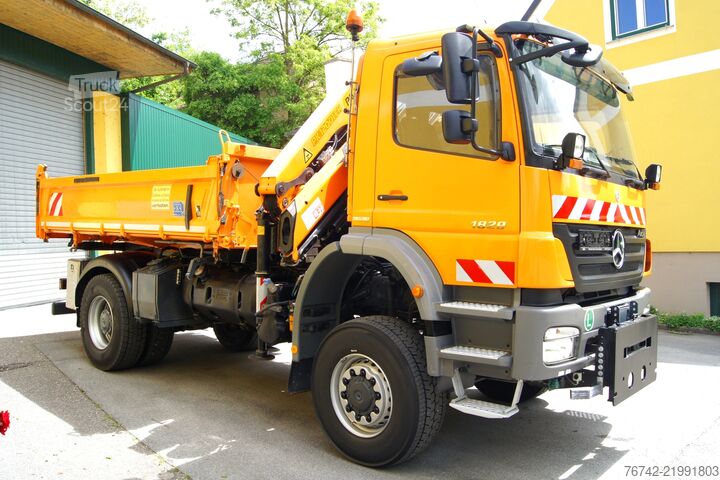 Jeřáb na nákladním automobilu Mercedes-Benz AXOR 1829 BB 4x4 /Palfinger PK 12001/MEILLER/Winterdienst
