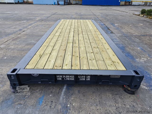  NEU 20 FUß HOLZPLATTFORM 24 TONNEN SCHWERLAST LOGISTIK TRANSPORT