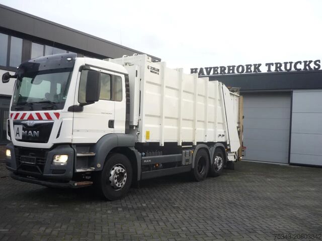 Atkritumu savākšanas transportlīdzeklis MAN TGS 26.320 6x2-4 euro 6 Garbage box Zoeller Med...