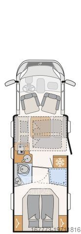 Autorulotă semi-integrată DETHLEFFS Trend T 7057 DBL "Navi/Sat/TV/Hubbett"