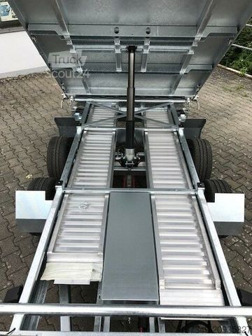 Трьохсторонній самоскидний причіп HUMBAUR HTK 3500.37 - 363x185x35cm - elektrisch kippbar