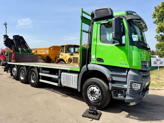 Iekraušanas platforma Mercedes-Benz AROCS 3240 8x4 TRIDEM PRITSCHE + KRAN HIAB 211 ...