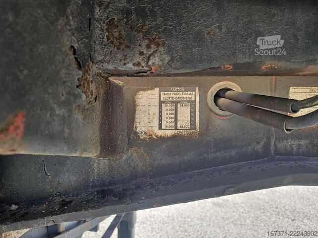 Flatbed PACTON t4-001 / 4 AXLE TRAILER /2 LIFT AXLES /2 STEERI...