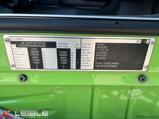 Telaio camion SCANIA R450*6x2 Chassis*Vollluft*Lift-/Lenk*Standklima*