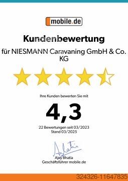 Caravane Hobby Excellent 460 SL Auflastung 1.500kg