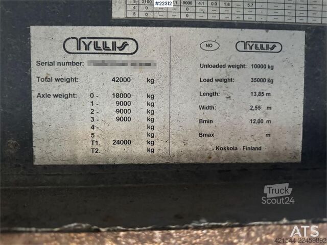 Tyllis Jumbo schuifzeil oplegger Tyllis Jumbo curtain side semi-trailer