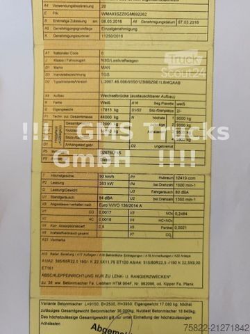 Billenő teherautó MAN TGS 41.480 / 8x6 / Manual / full Steel / Mulde