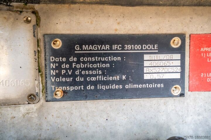 Mælketankvogn MAGYAR CITERNE HYDROLIQUE MONO-CUVE + 26.000 L