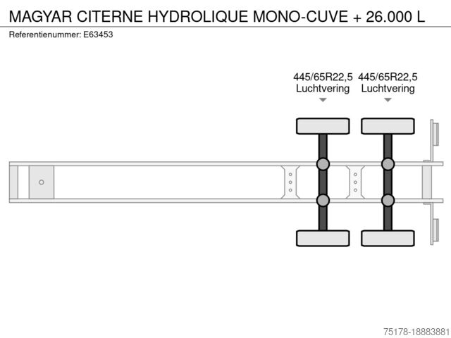 Mælketankvogn MAGYAR CITERNE HYDROLIQUE MONO-CUVE + 26.000 L