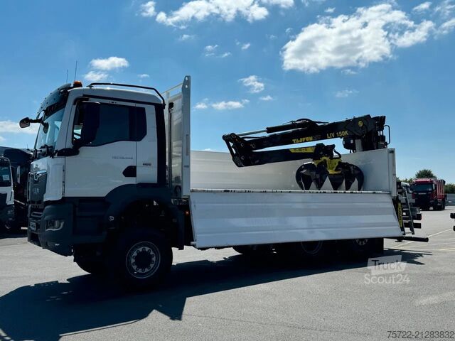 Camion-benne avec grue MAN TGS 28.440 6x4-4 BL 2-Seitenkipper Recycling Kran