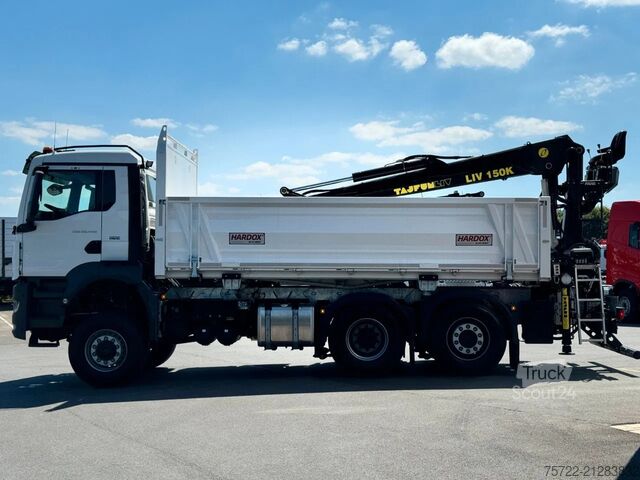 Camion-benne avec grue MAN TGS 28.440 6x4-4 BL 2-Seitenkipper Recycling Kran