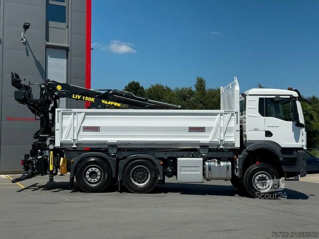 Camion-benne avec grue MAN TGS 28.440 6x4-4 BL 2-Seitenkipper Recycling Kran