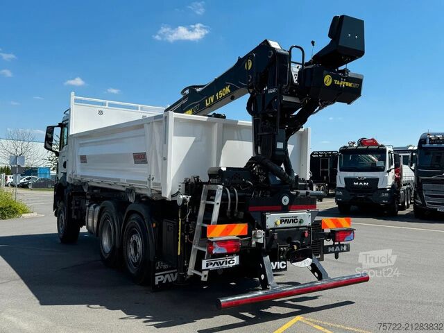 Camion-benne avec grue MAN TGS 28.440 6x4-4 BL 2-Seitenkipper Recycling Kran