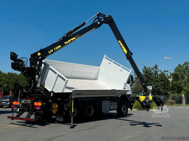 Camion-benne avec grue MAN TGS 28.440 6x4-4 BL 2-Seitenkipper Recycling Kran