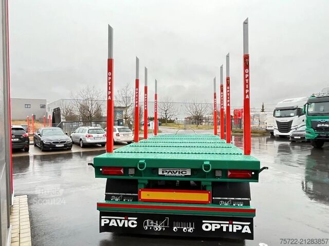 Transportator de lemn PAVIC HPA 27 68Z / Plattform 3-Achser  Blatt-Federung...