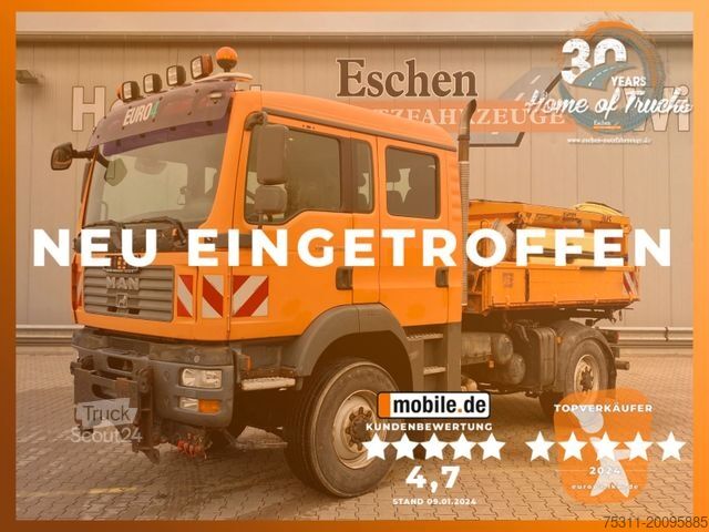 Camion-benne tricar MAN TGM 13.240 4x4 DoKa|Kipper*Salzstreuer*Kommunal