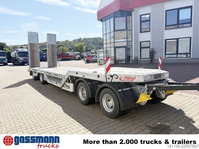 Remorcă cu platformă joasă Fliegl VTS 400, Radmulden, Baggerstielmulde, Verbr. auf