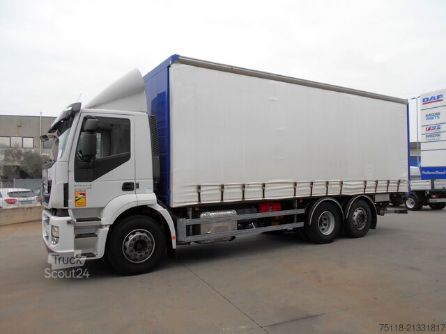 вантажівка з платформою і тентом Iveco Stralis 360 6X2 - Centina + Sponda