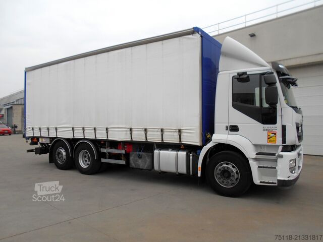 вантажівка з платформою і тентом Iveco Stralis 360 6X2 - Centina + Sponda