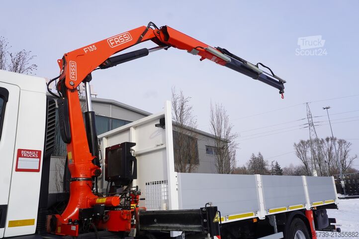 Platformă cu macara Renault C280 DTI 8/ FASSI crane F135A.22/ 8units