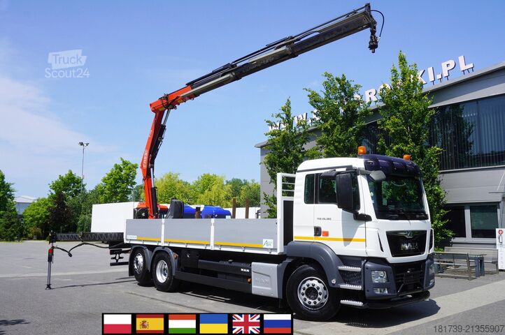 Burtowy z HDS MAN TGS 26.360 Flatbed / Fassi F175 7.7 T /