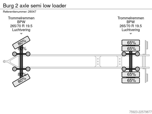Låglastare Burg 2 axle semi low loader
