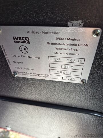 Palokuntajärjestelmän sammutusajoneuvo Iveco Magirus Feuerwehr FF75 E  LF 8-6