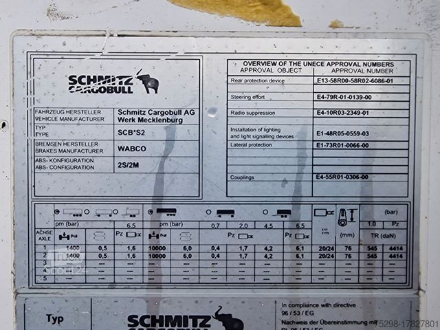 Kühlauflieger SCHMITZ CARGOBULL SKO20/LZG-13.4 FP 45 COOL