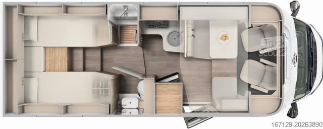 Teilintegriertes Wohnmobil CARADO T 447 pro+/Hubbett/TV