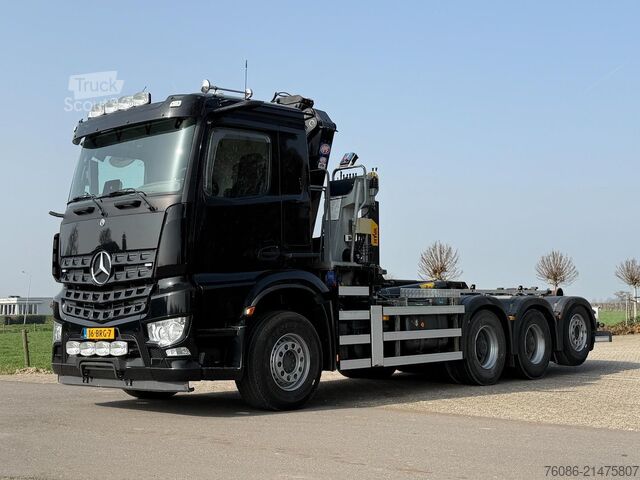 Système de bras à crochet Mercedes-Benz Arocs 3745 8x4 TRIPLE HMF Z KRAAN/HAAK!! ZERO E...