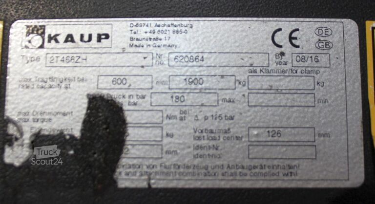 Déplacement latéral des fourches KAUP 2T466ZH