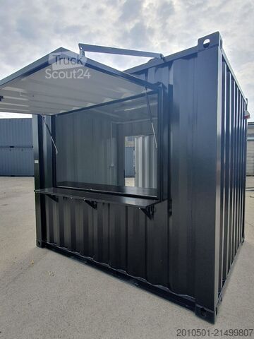 Speciale container 10 Fuß Barcontainer Imbisscontainer Eventcontainer KONTENER RAL9005