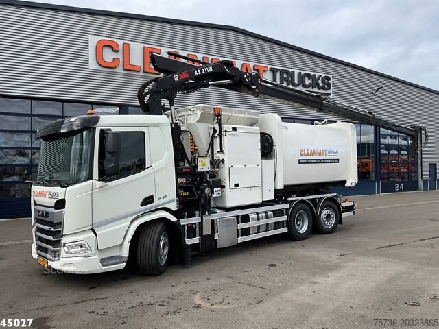 Véhicule de collecte des déchets DAF FAN XD 340 Hiab 21 Tonmeter laadkraan