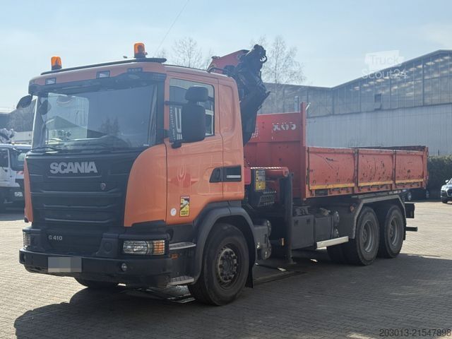 Tristrani prekucnik SCANIA G 410 CB 6x4 HSZ Kipper Kran Palfinger PK26002