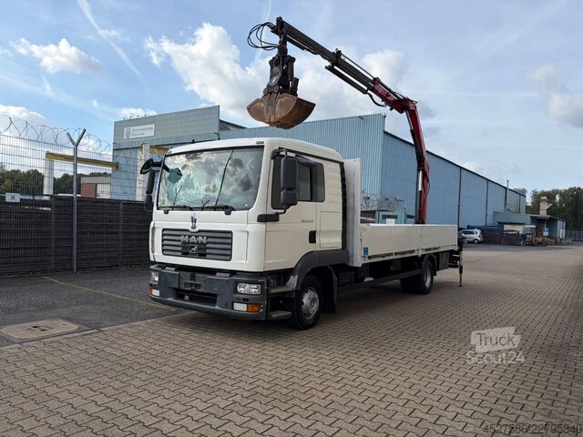 Automobilis ar plakanu platformu MAN TGL 12.240*MAXI PRITSCHE*FASSI KRAN*KLIMA*