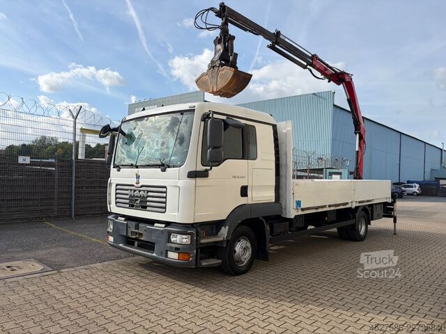 Automobilis ar plakanu platformu MAN TGL 12.240*MAXI PRITSCHE*FASSI KRAN*KLIMA*
