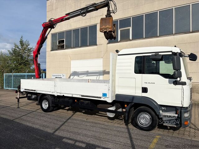 Automobilis ar plakanu platformu MAN TGL 12.240*MAXI PRITSCHE*FASSI KRAN*KLIMA*