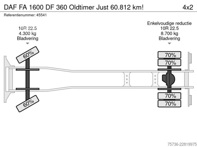Usisno vozilo DAF FA 1600 DF 360 Oldtimer Just 60.812 km!