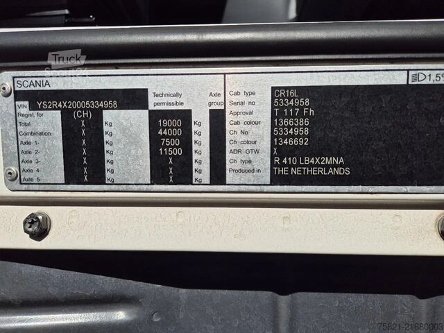 Transporte refrigerado/congelado Scania R410