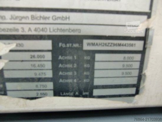 Trijų pusių savivartis sunkvežimis MAN TGA 33.430 6X4 KIPPER, MANUEL, E4 PALFINGER BLATT-BLATT