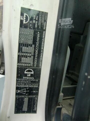 Trijų pusių savivartis sunkvežimis MAN TGA 33.430 6X4 KIPPER, MANUEL, E4 PALFINGER BLATT-BLATT