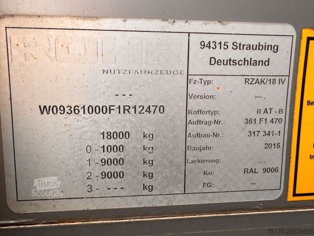 Kühlanhänger ROHR RZAK/18 IV LBW Durchlade