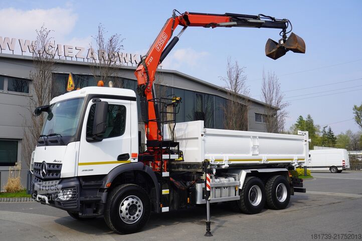 Trojstranný sklápač Mercedes-Benz Arocs 2636 / 6x4 / HDS Fassi / 3-Way Tip