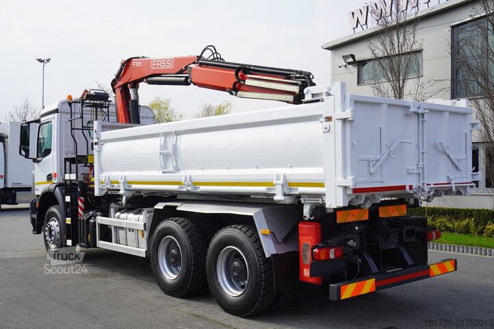 Trojstranný sklápač Mercedes-Benz Arocs 2636 / 6x4 / HDS Fassi / 3-Way Tip